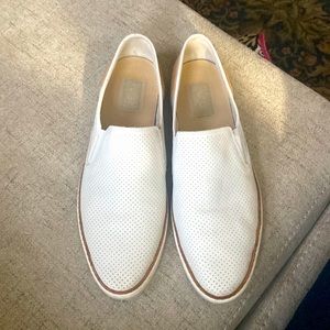 UGG Adley Perforated Stardust, White Leather Slip On Size 12